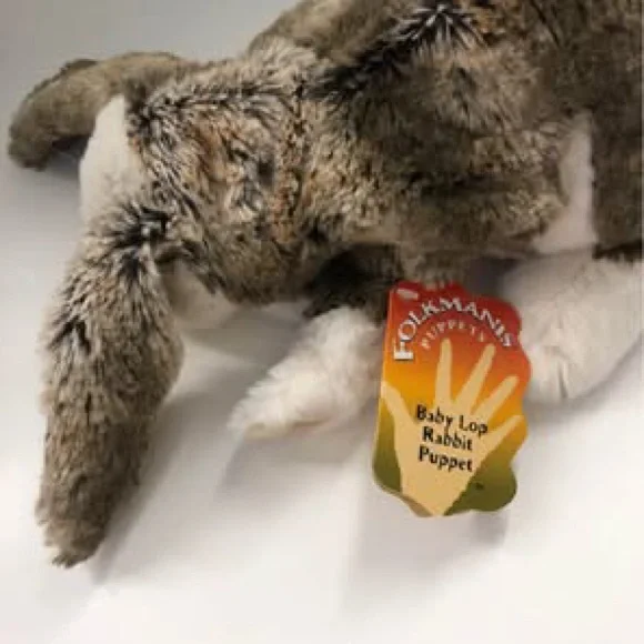 Folkmanis Baby Lop Rabbit hand puppet stuffed animal - Picture 4 of 7